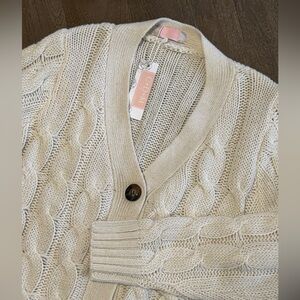 CDM Women’s Cardigan Cream Size Small NWT